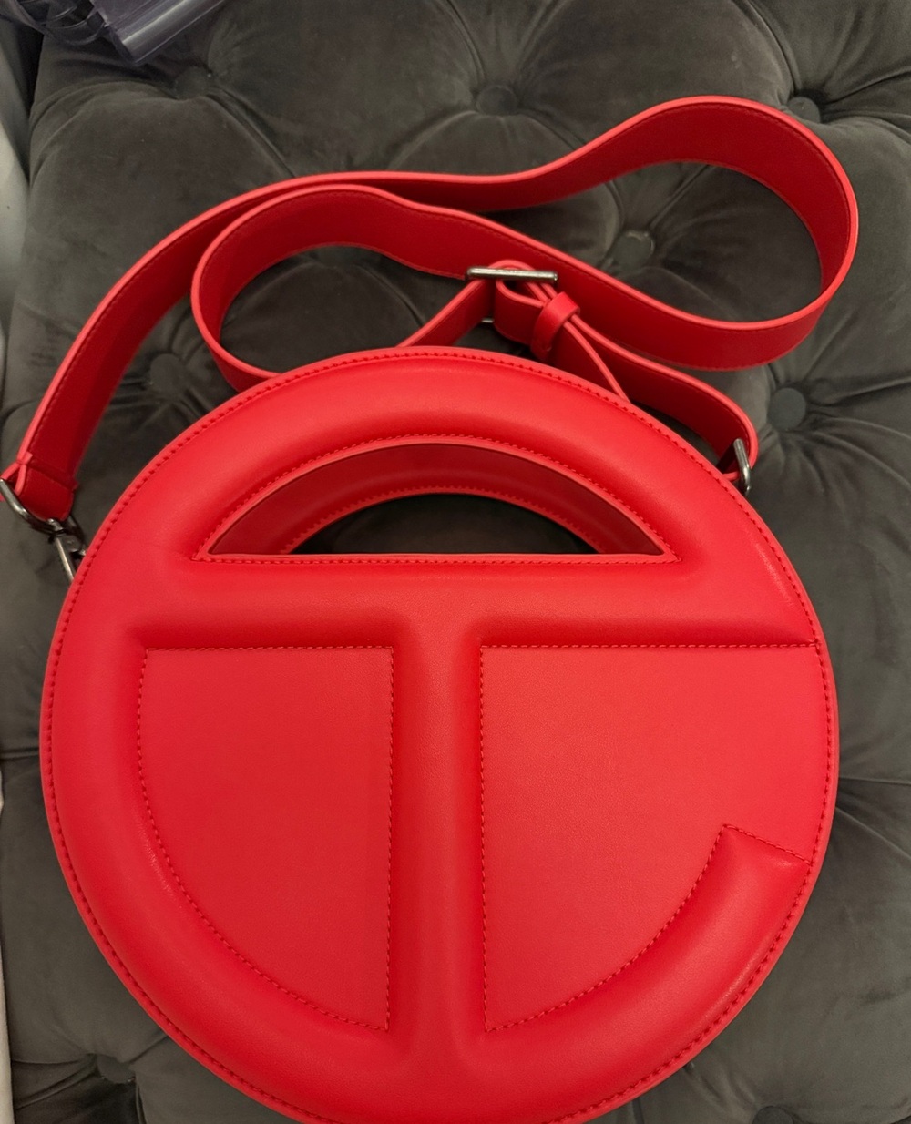 Telfar Red Major Circle Bag